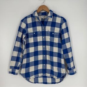 Madewell • Blue and White Plaid Button Down Shirt • Small